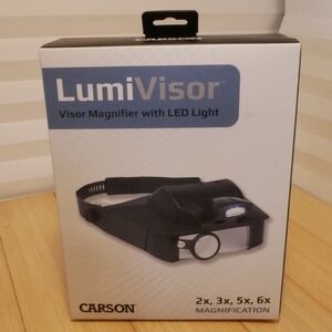 Carson LumiVisor Head Magnifier - Head Visor with LED Lighted Magnifier